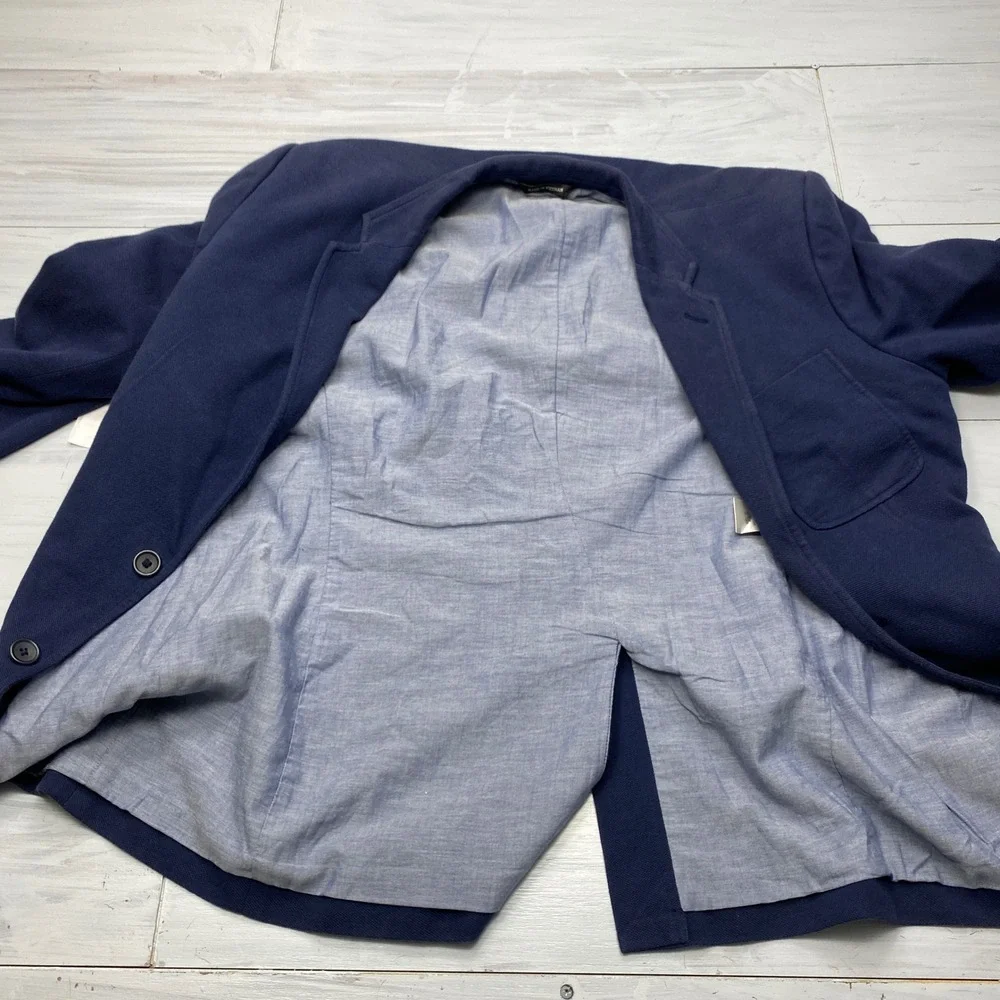 Banana Republic Blazer Mens 40 Blue Tailored Fit Knit Sport Coat Jacket